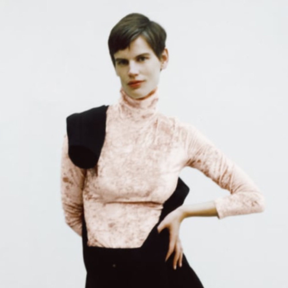 Zara NWT Velvet Ecru Bodysuit size Large